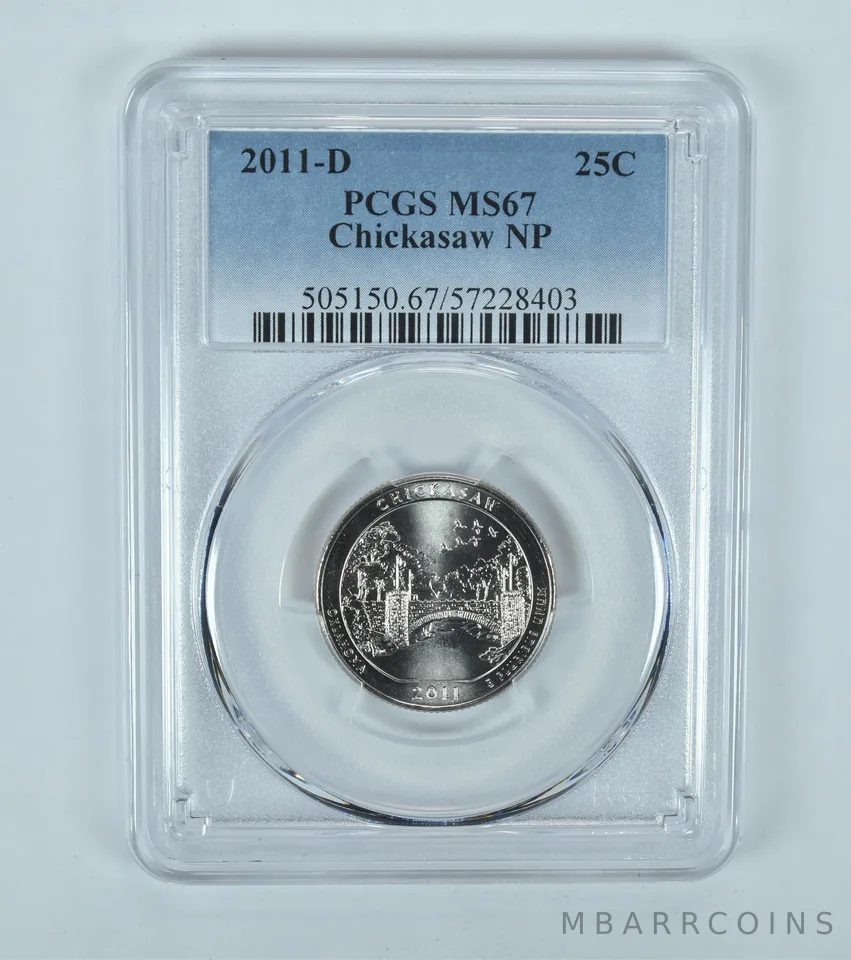 2011-D Washington Quarter ATB Chickasaw MS67 PCGS