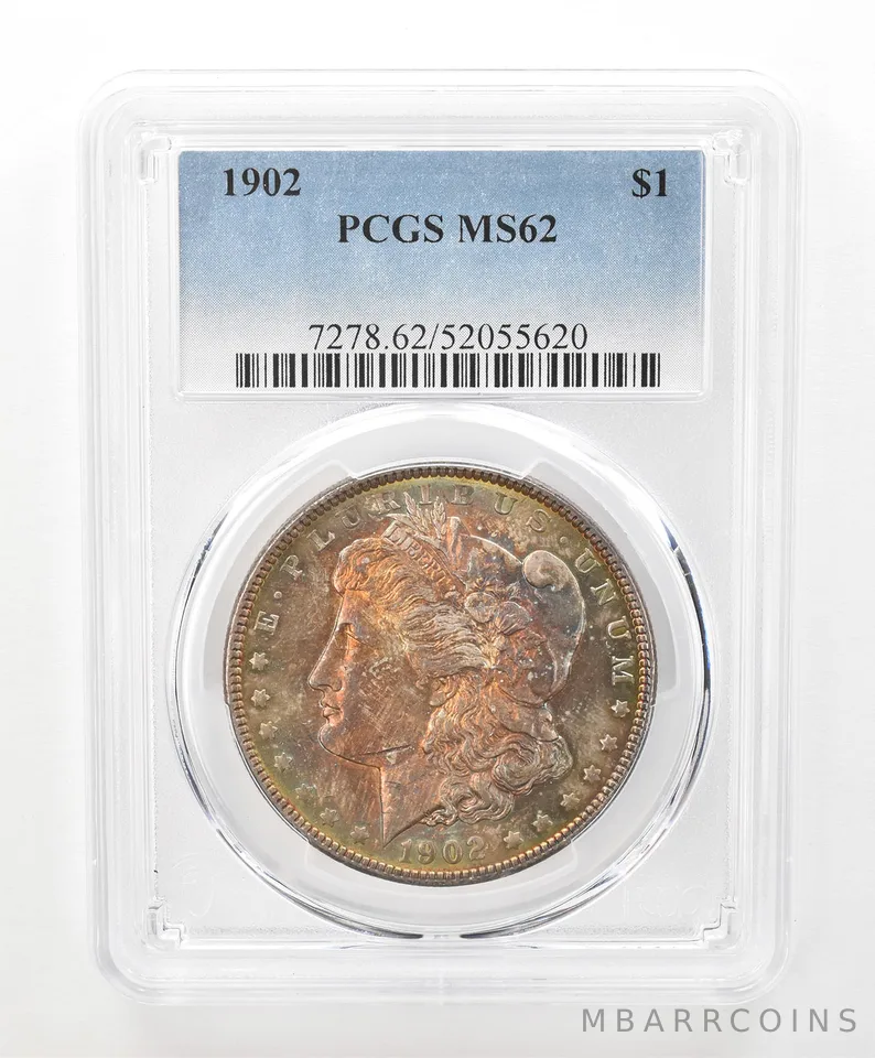 1902 Morgan Silver Dollar MS62 PCGS Beautiful Tone *6637