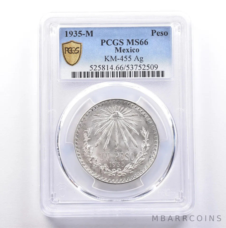 1935 M Mexico Peso Silver KM-455 MS66 PCGS *9067