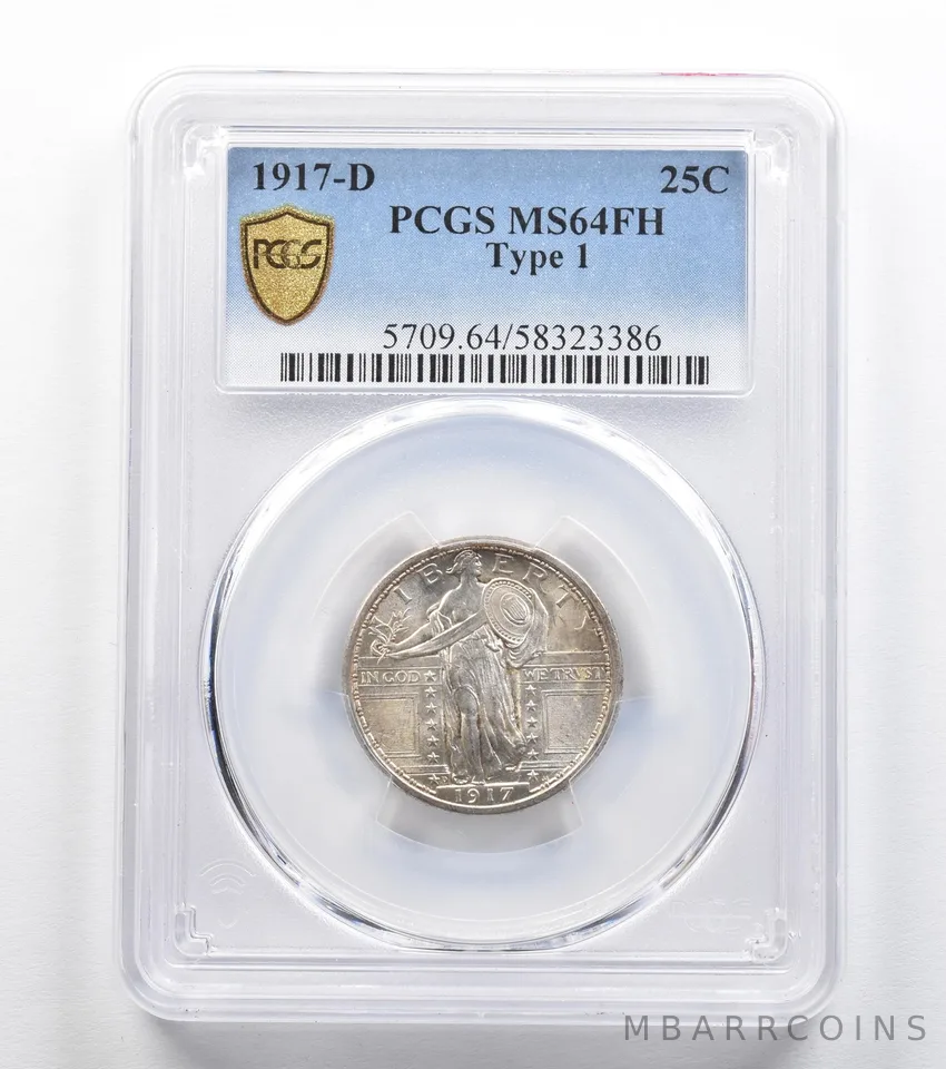 1917-D Standing Liberty Quarter Type 1 MS64 FH PCGS *9598