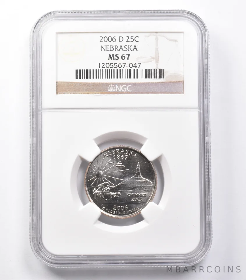 MS67 2006-D Washington State Quarter Nebraska NGC *5413