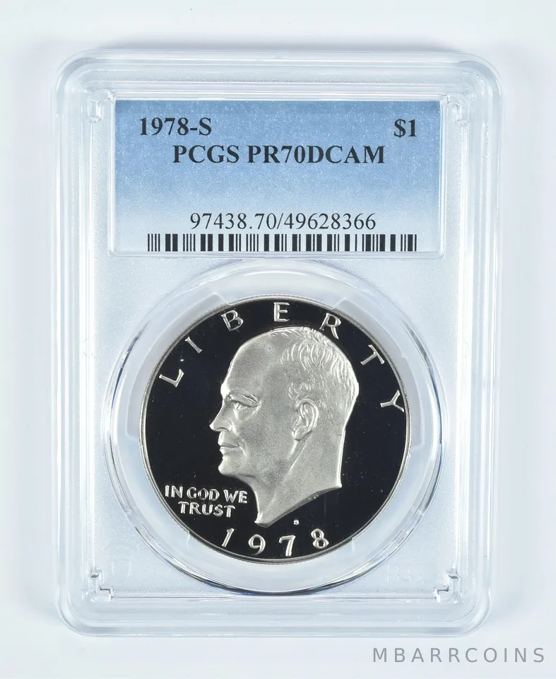 1978-S Eisenhower $1 PR70 DCAM PCGS Blue Label