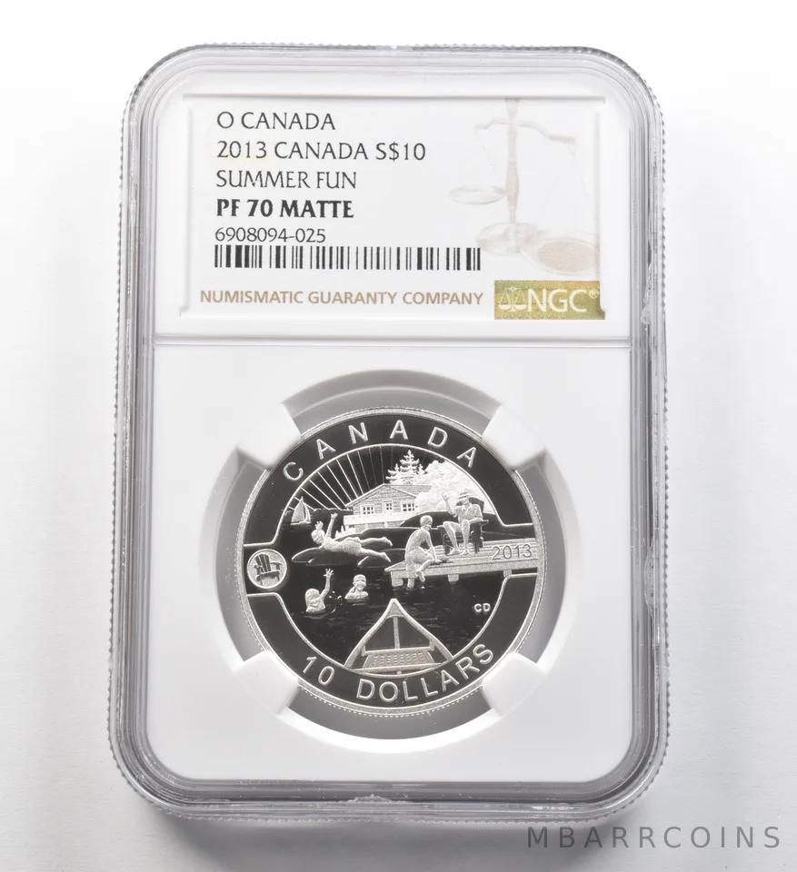 2013 Canada 10 Dollars Silver O Canada Summer Fun PF70 Matte NGC a8237
