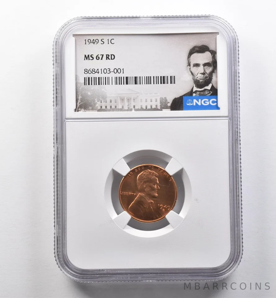 1949-S Lincoln Wheat Cent MS67 RD NGC *2253