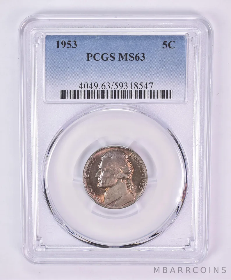 1953 Jefferson Nickel MS63 PCGS Beautiful Tone *1139