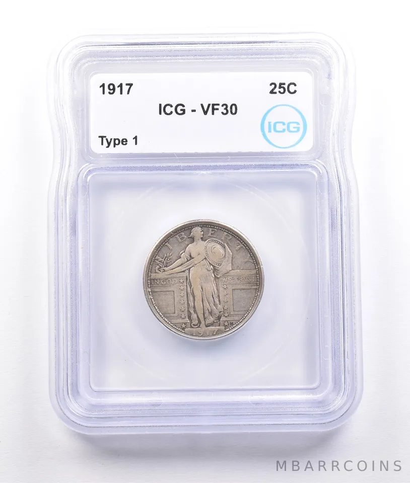 1917 Standing Liberty Quarter Type 1 VF30 ICG *6873