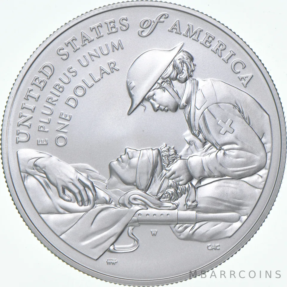 2022-W Unc Purple Heart Hall of Honor Commemorative Silver Dollar $1