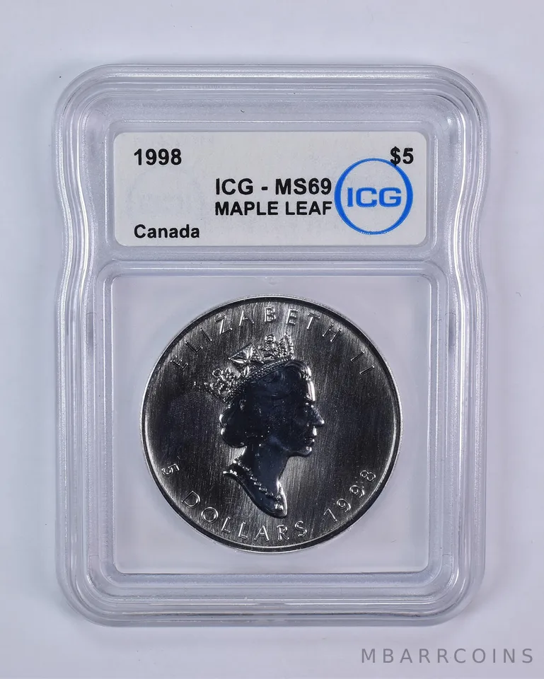 1998 Canada 5 Dollars Silver Maple Leaf MS69 ICG