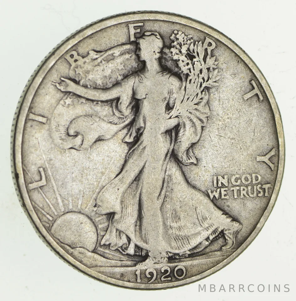 1920-S Walking Liberty Silver Half Dollar - Circulated a9533