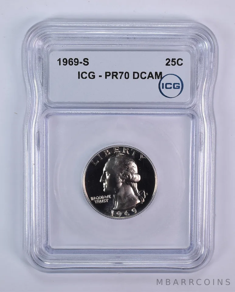 1969-S Washington Quarter PR70 DCAM ICG