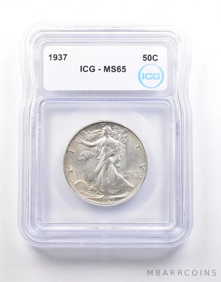 1937 Walking Liberty Half Dollar MS65 ICG *5184