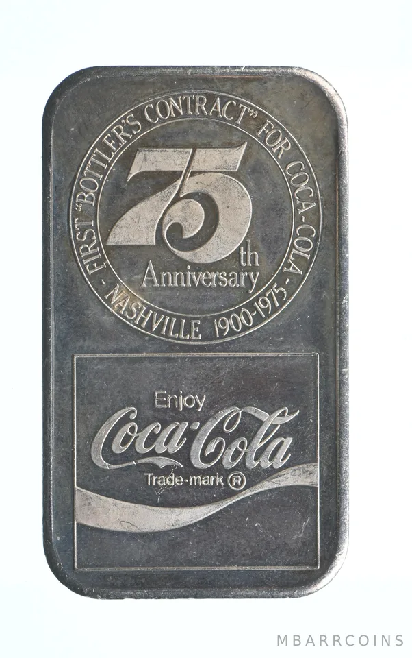 1975 Coca-Cola Nashville 75th Anniversary Silver Bar *9724