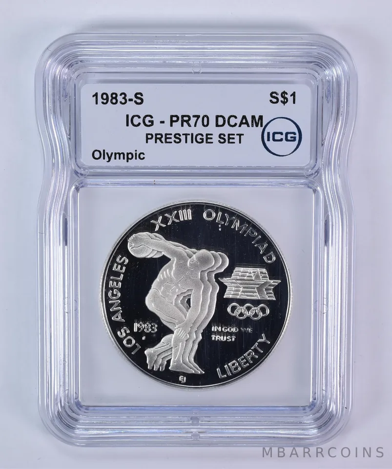 1983-S Olympic Discus Commemorative Dollar Prestige Set PR70 DCAM ICG