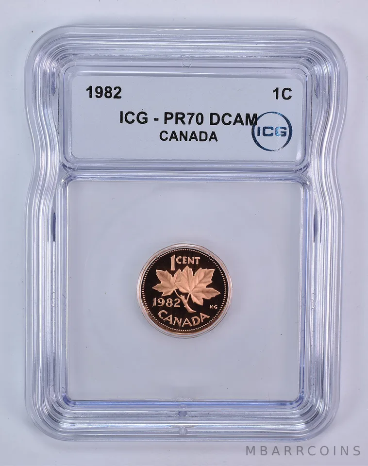 1982 Canada 1 Cent PR70 DCAM ICG