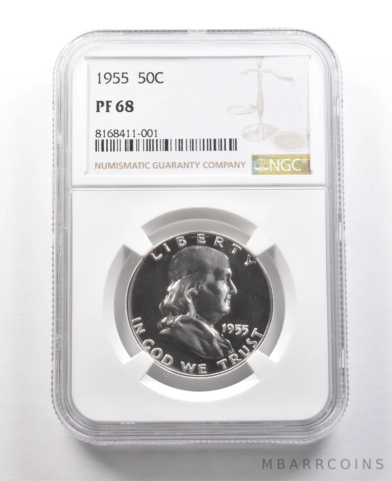 1955 Franklin Half Dollar PF68 NGC Great Contrast *8953