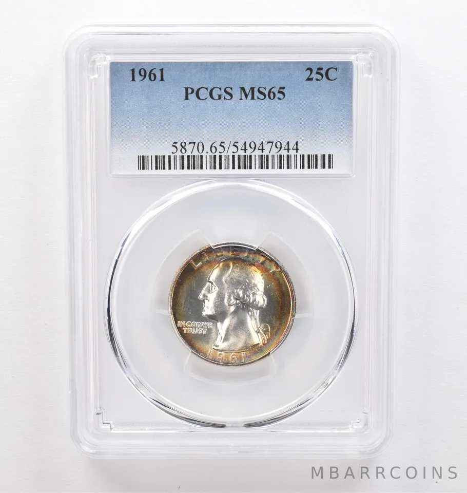 1961 Washington Quarter MS65 PCGS Beautiful Tone *0297