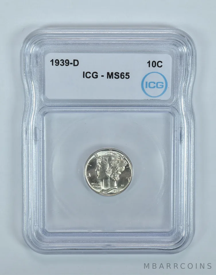 1939-D Mercury Dime MS65 ICG