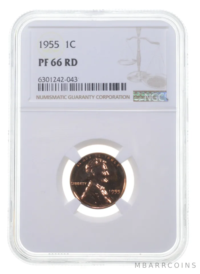 1955 Lincoln Wheat Cent PF66 RD NGC PR Proof