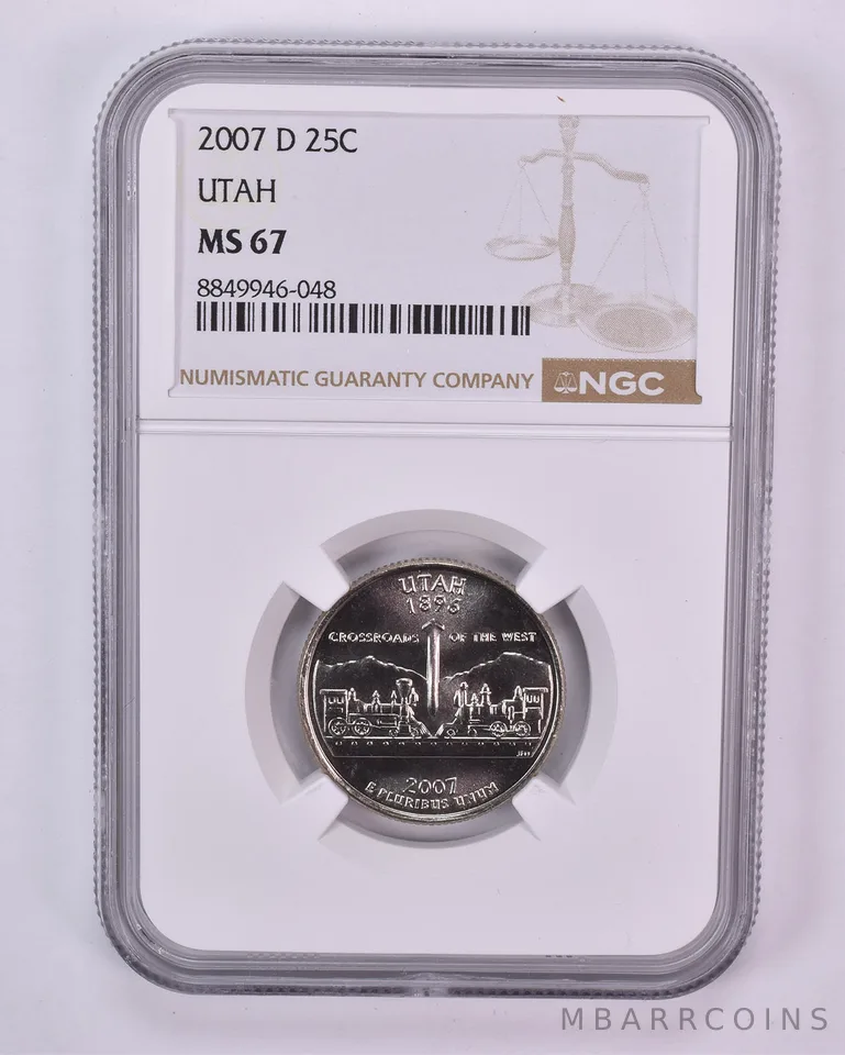 2007-D Washington State Quarter Utah MS67 NGC Brown Label