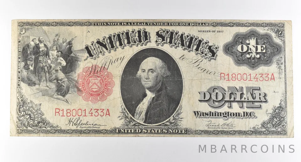 1917 $1 Legal Tender Large Note Red Seal *2895