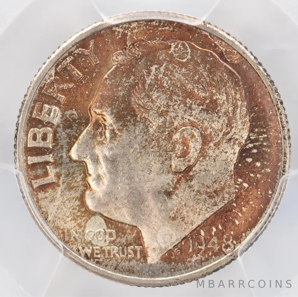 1948-S Roosevelt Dime MS64 PCGS Beautiful Tone *0909