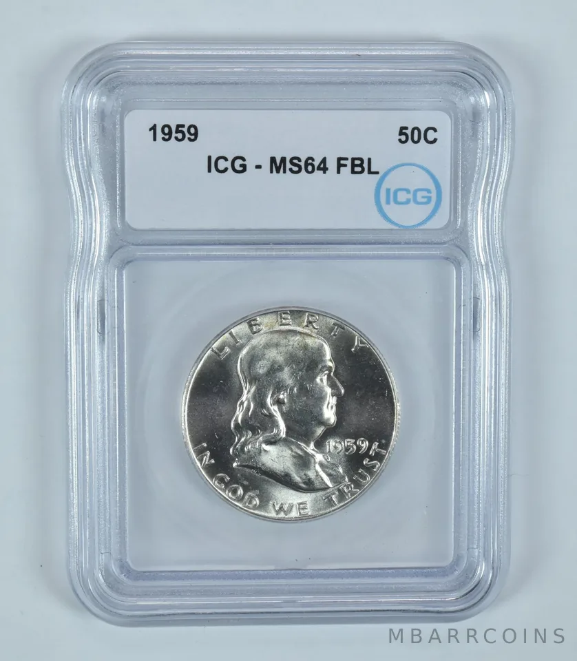 1959 Franklin Half Dollar MS64 FBL ICG