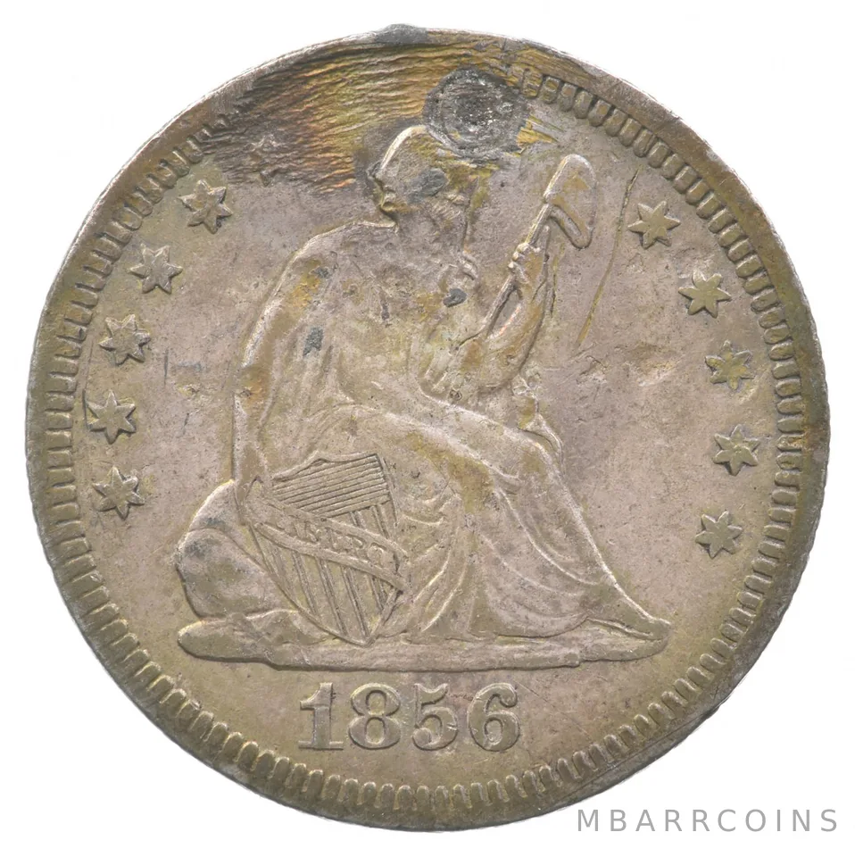 1856 Seated Liberty Quarter - Holed *8894