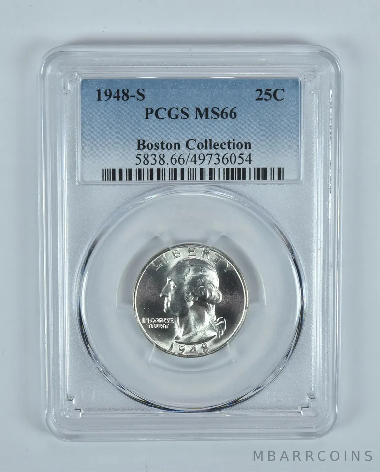 1948-S Washington Quarter Boston Collection MS66 PCGS