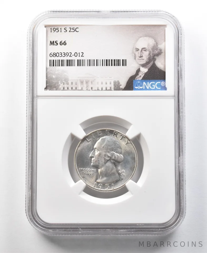 1951-S Washington Quarter MS66 NGC a0191