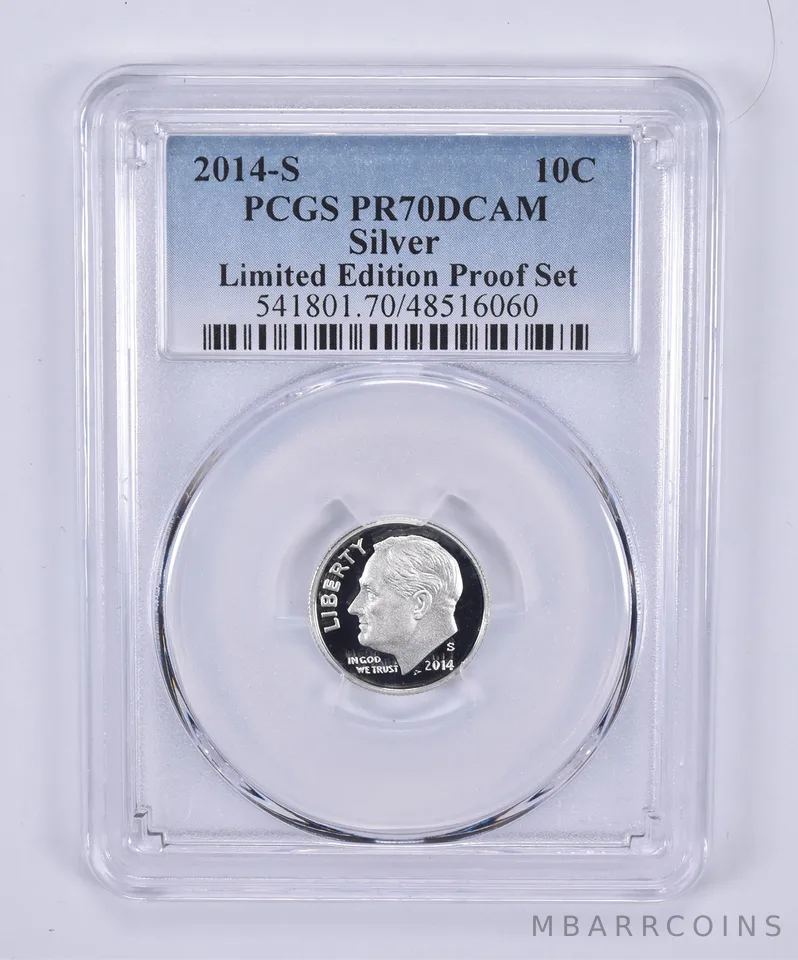 2014-S Roosevelt Dime Silver Limited Edition Set PR70 DCAM PCGS Blue Label