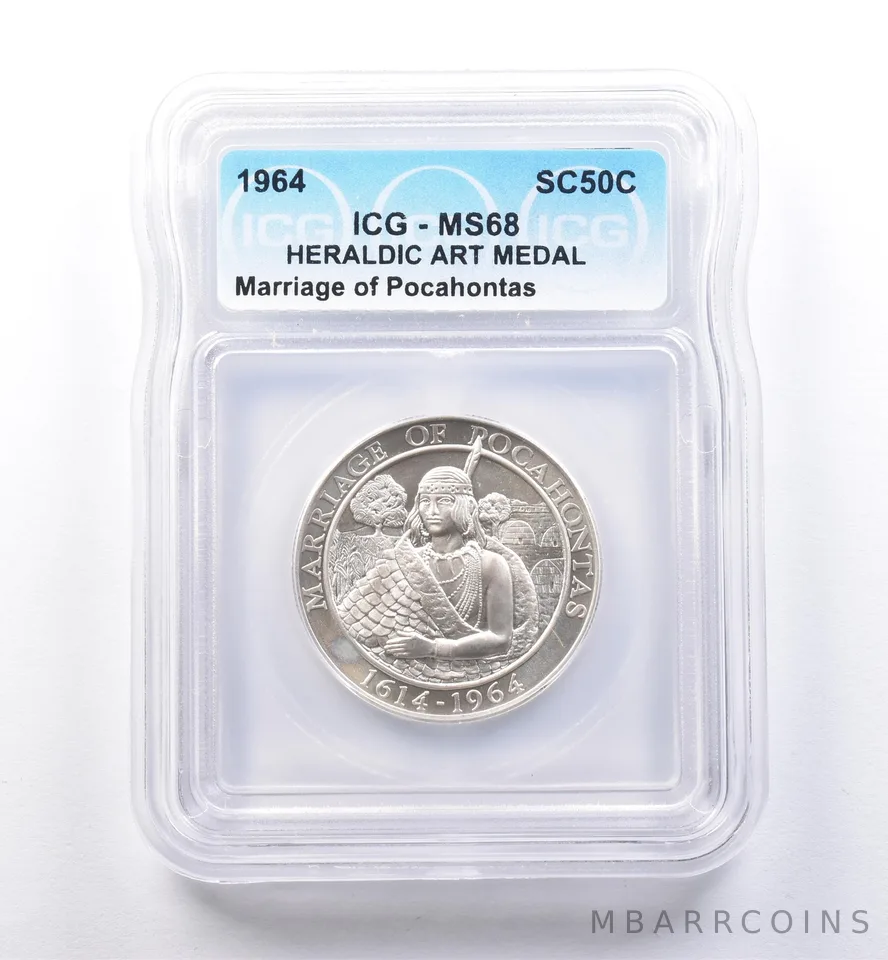 1964 So Called Half Dollar Marriage Of Pocahontas MS68 ICG *8436