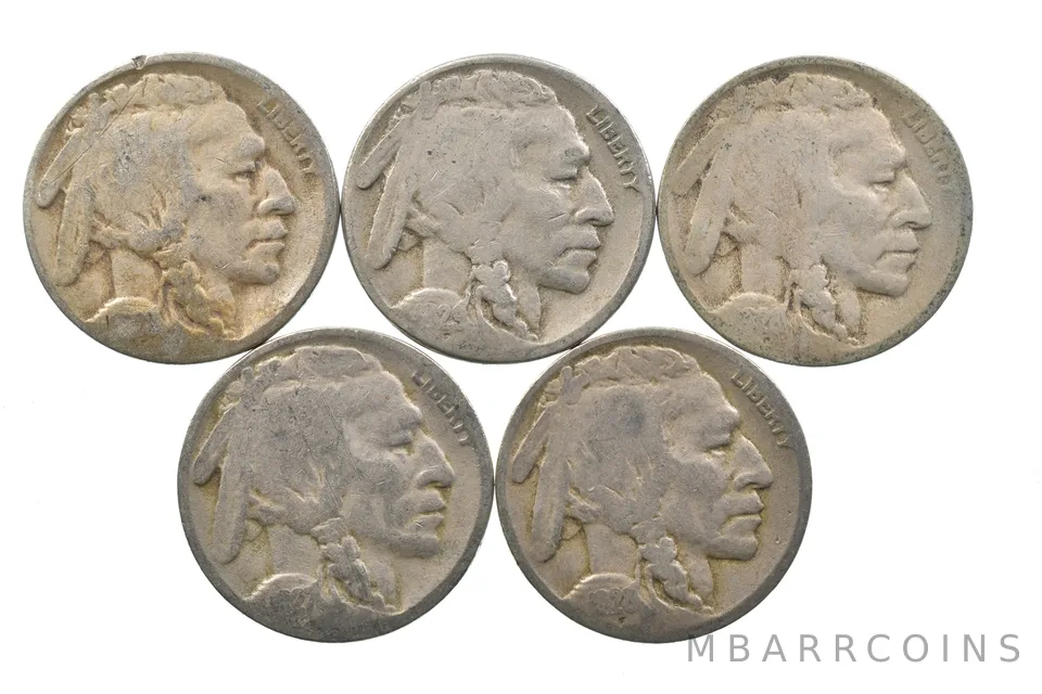 BETTER Lot 1928-S 1929-S 1928-S 1927-S 1928-D Buffalo Nickel Collection *158