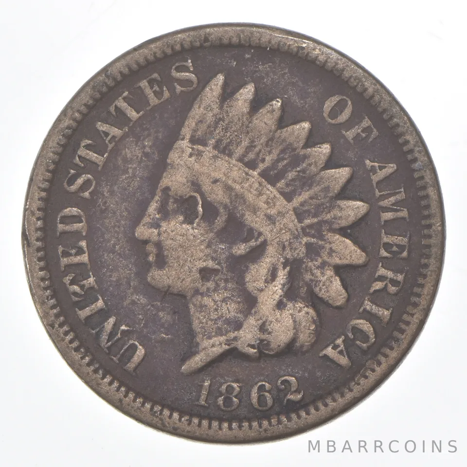 1862 Indian Head Cent Rotated Reverse Error Beautiful Tone *0597