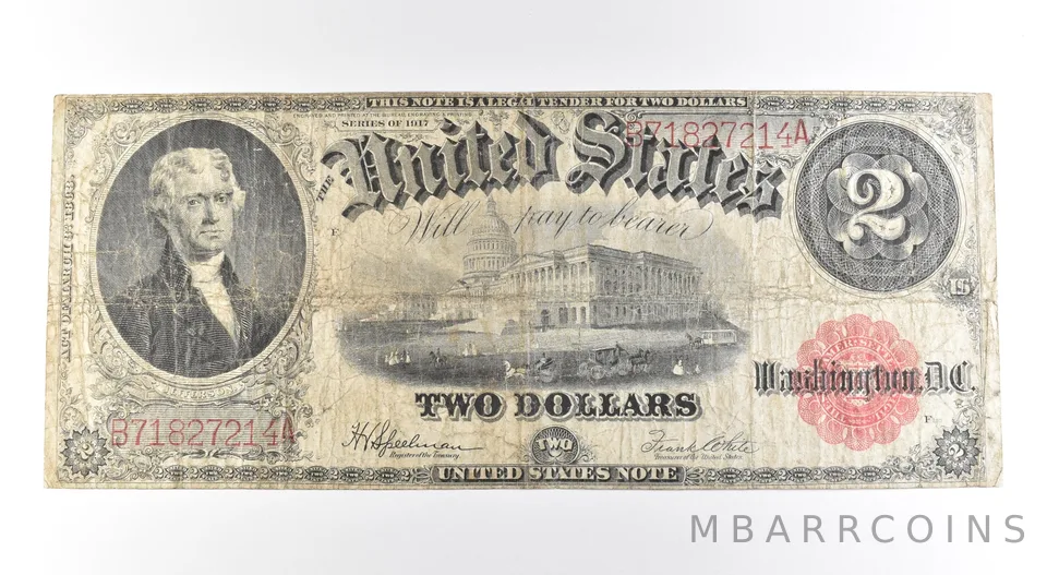 1917 $2 Legal Tender Large Note Red Seal *2660