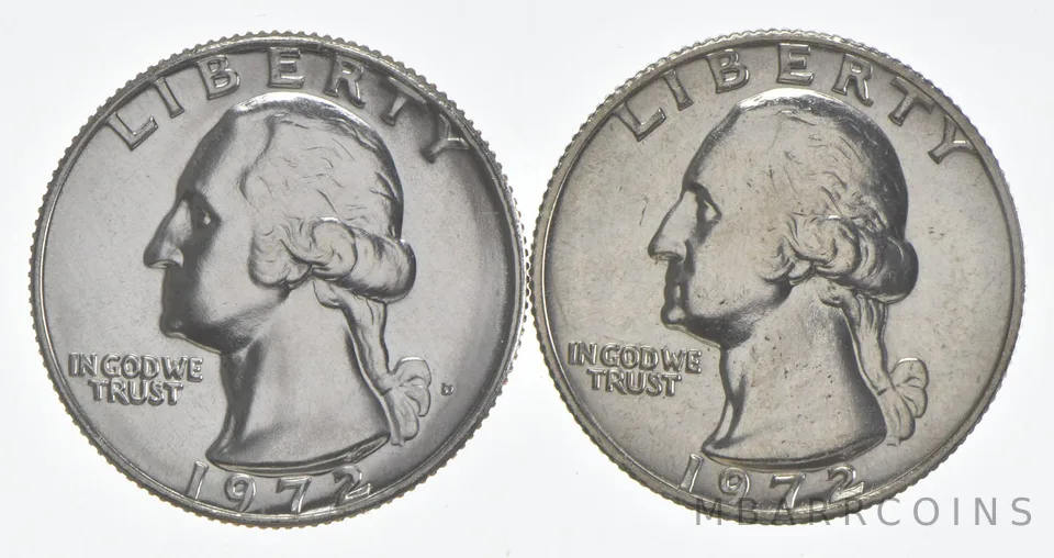 1972 P+D Washington Quarter Clad Unc Bundle