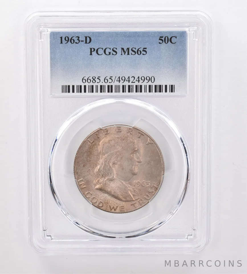 1963-D Franklin Half Dollar MS65 PCGS Beautiful Tone *0010