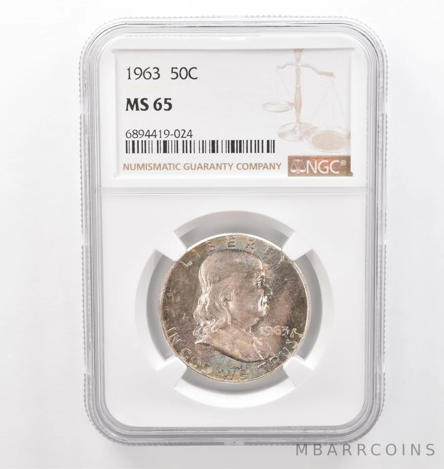 1963 Franklin Half Dollar MS65 NGC Beautiful Tone *6214