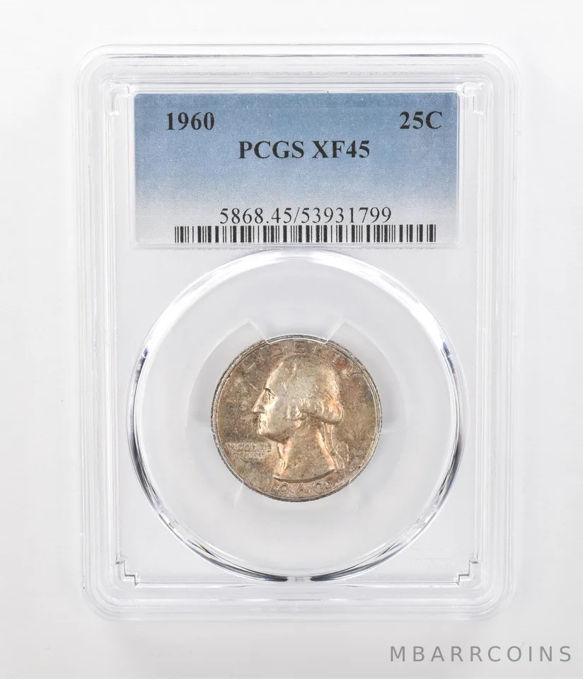 1960 Washington Quarter XF45 PCGS Beautiful Tone *1101