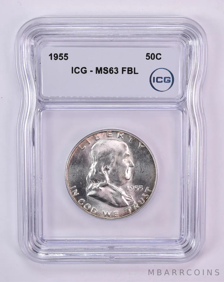 1955 Franklin Half Dollar MS63 FBL ICG
