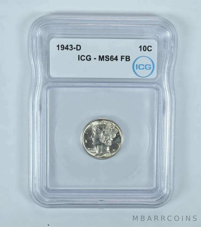 1943-D Mercury Dime MS64 FB ICG