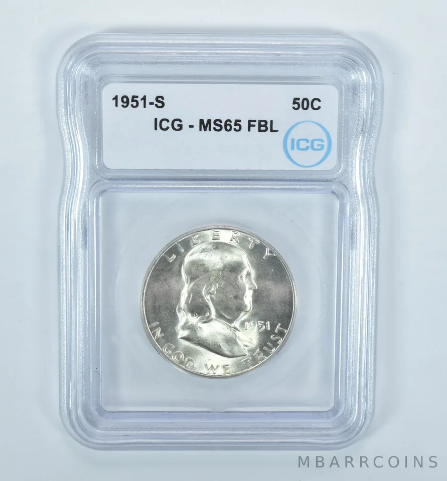 1951-S Franklin Half Dollar MS65 FBL ICG