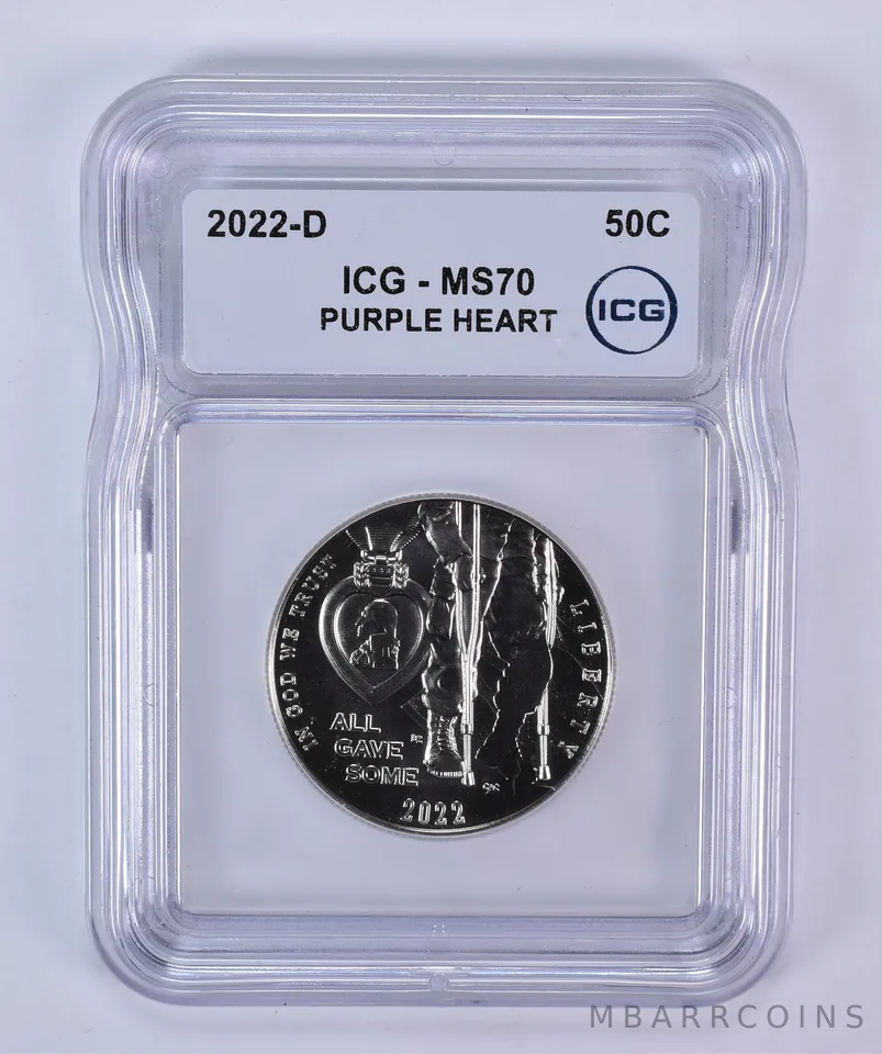 2022-D Purple Heart Commemorative Half Dollar MS70 ICG