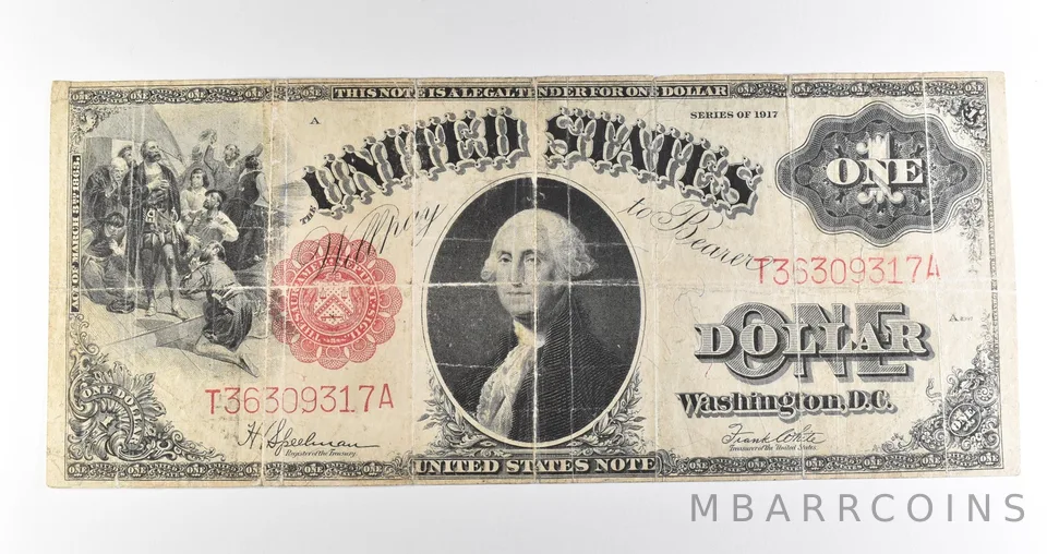 1917 $1 Legal Tender Large Note Red Seal *4543