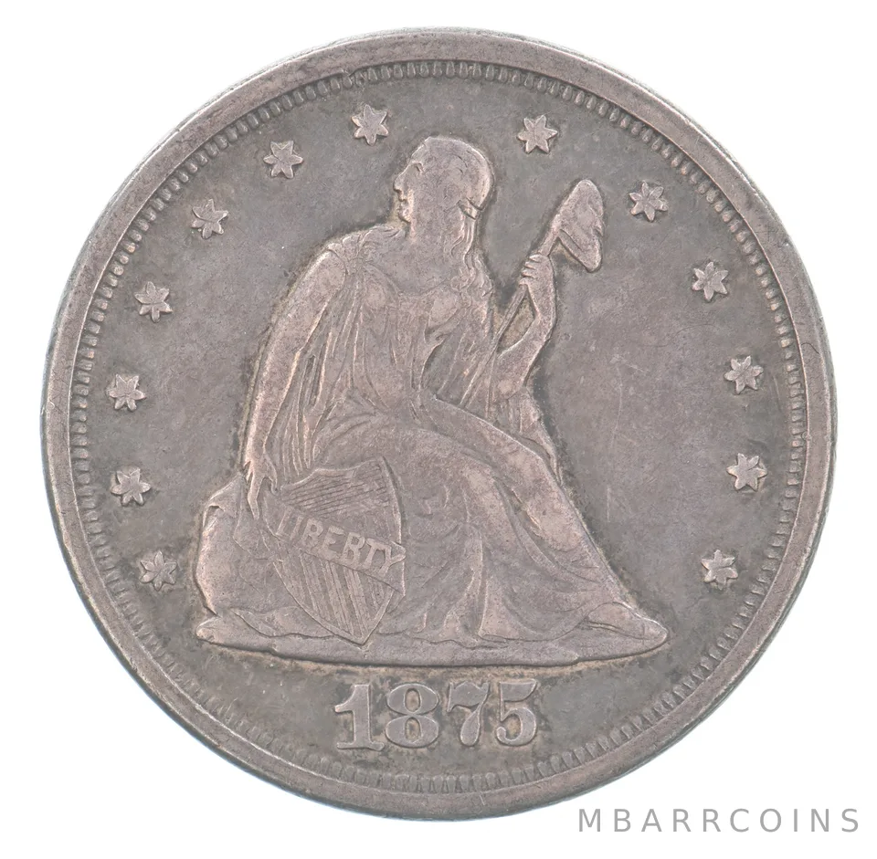 1875-S Seated Liberty Twenty Cents Beautiful Tone *9325