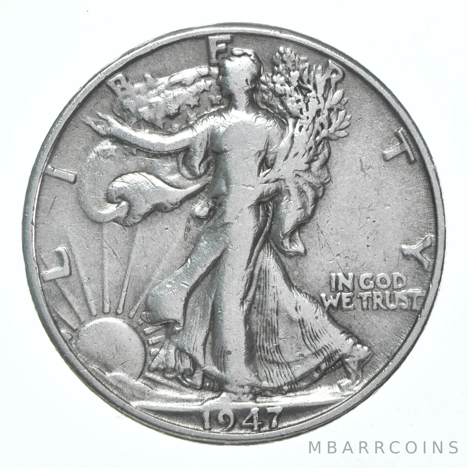 XF/AU 1947-D Walking Liberty Half Dollar Polished 90% Silver