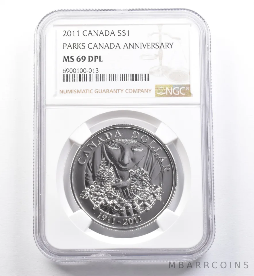 2011 Canada Silver Dollar Parks Canada Anniversary MS69 DPL NGC a4538