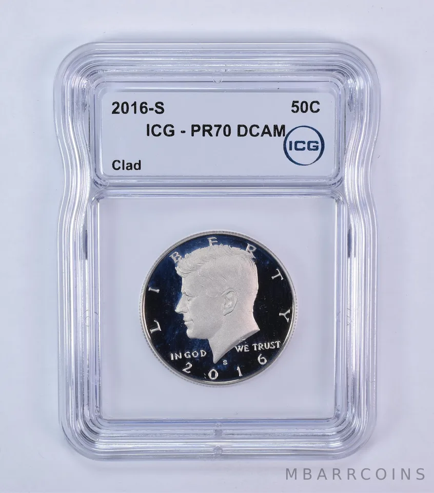 2016-S Kennedy Half Dollar CLAD PR70 DCAM ICG