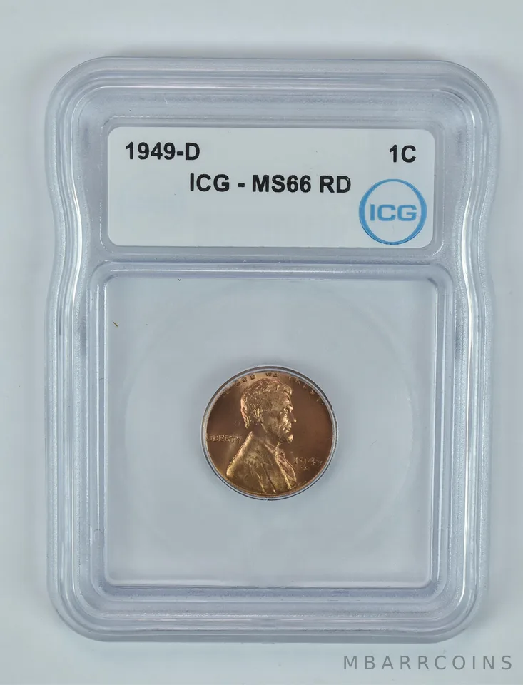 1949-D Lincoln Wheat Cent MS66 RD ICG