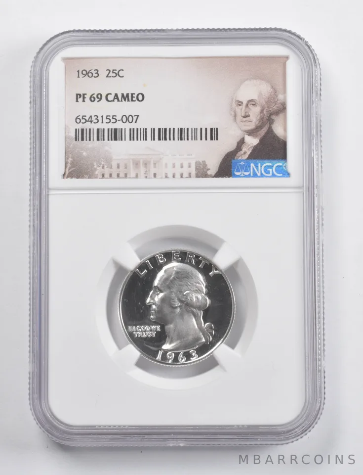PF69 CAM 1963 Washington Quarter NGC a3350