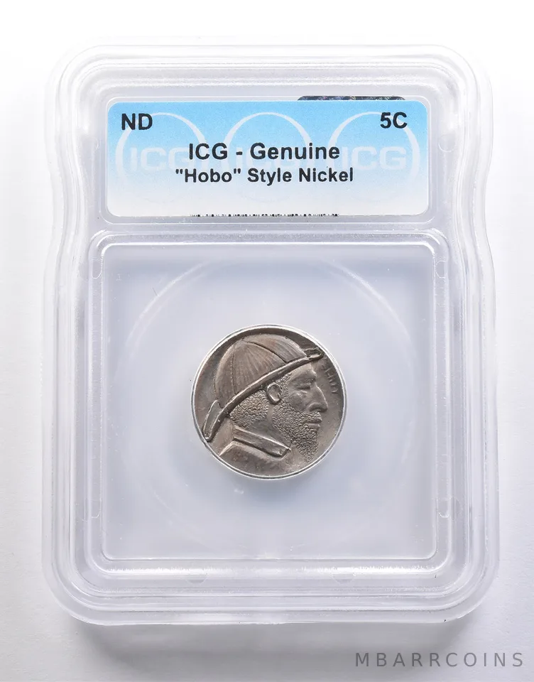 (ND) Indian Head Buffalo Nickel "Hobo" Style Genuine ICG *6578